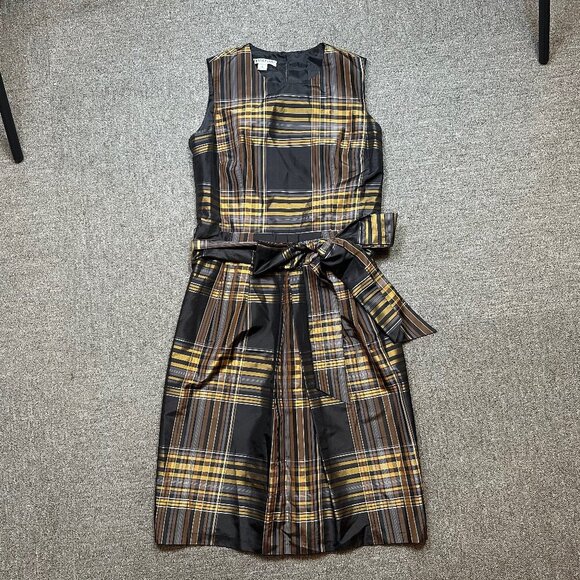 Pendleton Dresses & Skirts - Pendleton Silk Plaid Womens Western Classic Pencil Dress in Gold & Black Sz 4